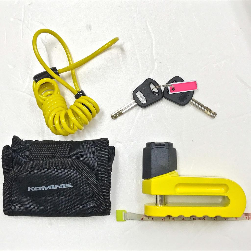 KOMINE Motorcycle Reminder Disc Lock Yellow LK-114