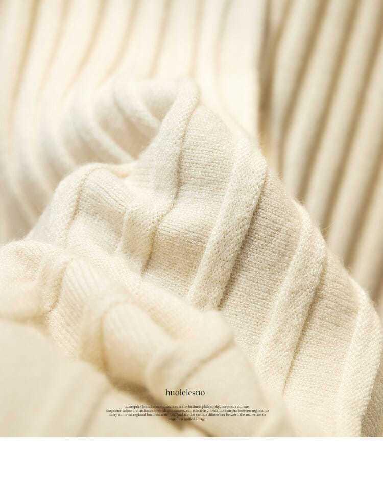 Women's High Waist Wool Knit A-Line Pleated Midi Skirt - Autumn/Winter Slimming Umbrella Hem