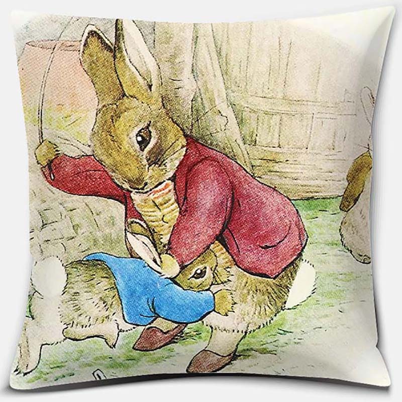Cute Cartoon Rabbit Printing Series Pattern Pillowcase Square Pillowcase Home Office Decoration Pillowcase