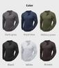 Men's Long-Sleeve Cotton Henley Shirt - European & American Style