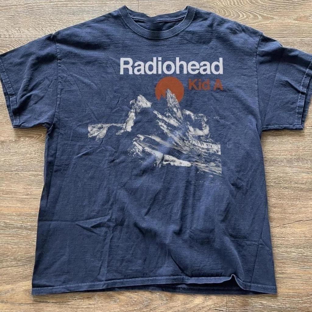 Radiohead Kid A Album Band Tour T-shirt Unisex Blu Navy Stampa S-5XL KH13759