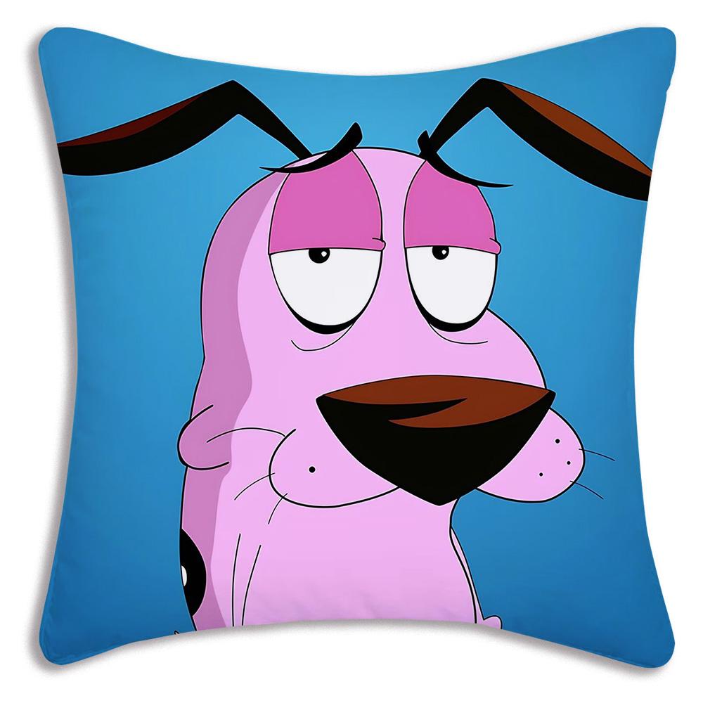 Anime For C-Cowardly Dog Pillow Covers Cartoon Sofa Decorative Home Double-sided Printing Short Plush Cute Cushion Cover