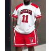 6XL Plus Size Men's Chicago Sports Graphic T-Shirt & Shorts Set - Soft Breathable Athletic Outfit