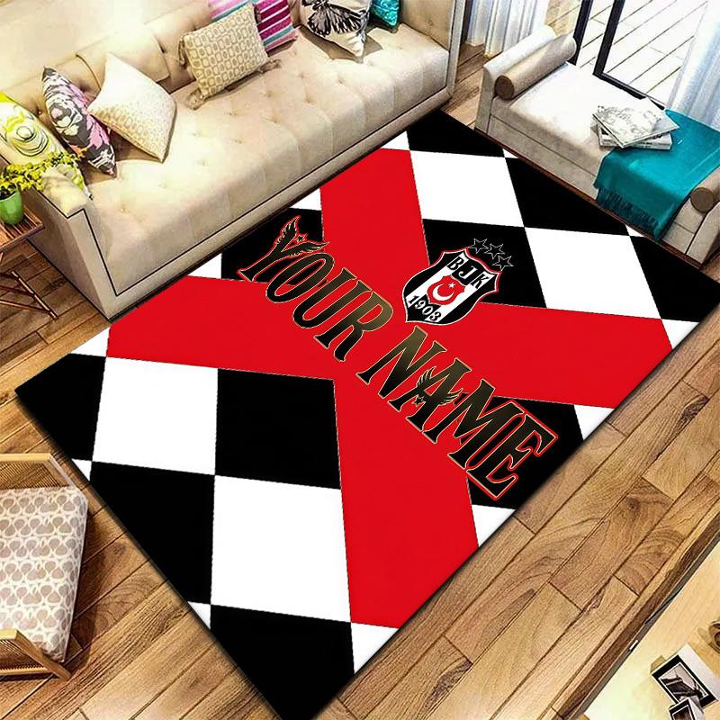 Besiktas Gymnastics Club Custom Name Carpet Rug For Living Room Bedroom Home Sofa Decoration Kids Play Nonslip Floor Mat