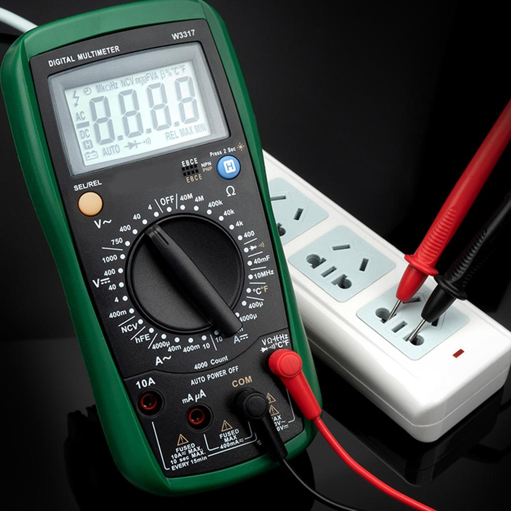 Volt Amp Capacitor Diode Triode NCV Hz Tester Backlit Multimeter with Data Hold Auto-off Low Battery Indication Function
