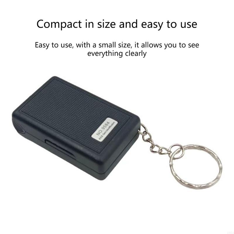 Loupe en ABS Comprenant une Lentille Haute Puissance 45X et un Porte-clés avec Lumière LED