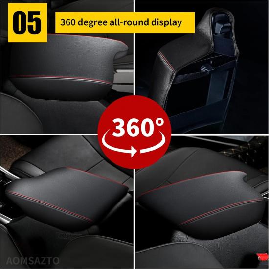 AOMSAZTO Armrest For Honda Accord 2013-2017 Black With Red Stiches