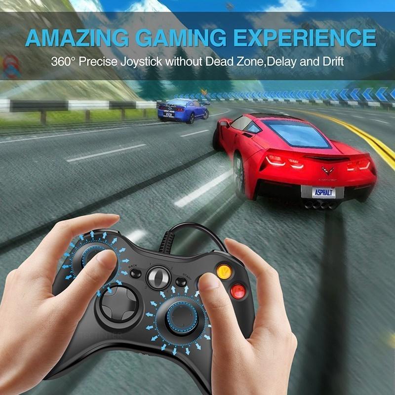 Xbox 360 Konsol Oyun Aksesuarları için Kablolu USB Oyun Kumandası PC Windows 7/8/10 için Joystick Gamepad