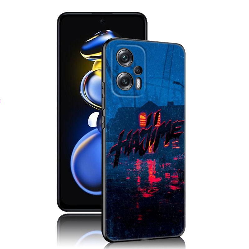 Miyagi & Andy Panda Husa de telefon din silicon negru pentru Xiaomi POCO X3 X4 NFC F3 F4 GT F5 M3 M4 M6 X5 X6 Pro 5G C55 C65 M5