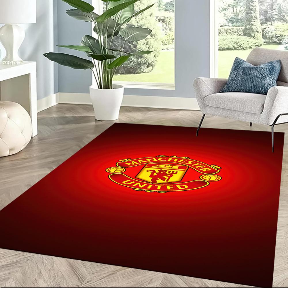 Manchester Fans Square rugs are a great choice for living rooms, bedrooms, home décor, and as gifts.