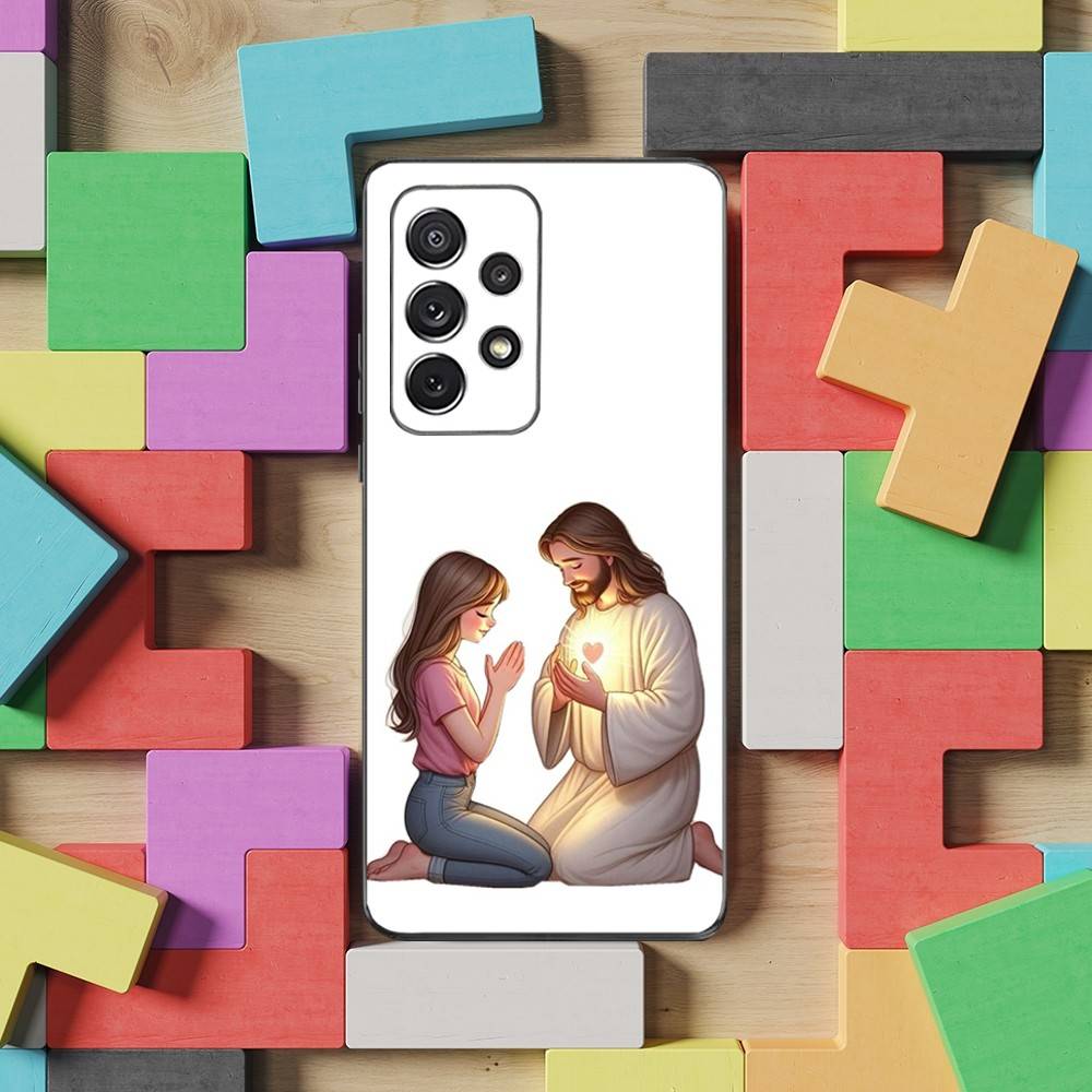 

Funny Jesus Girl Cartoon Case For Samsung S21,S9,S22,S25,S20,S10,Plus,Ultra,S24,S23,FE,Lite,Soft Silicone Black SamsungS21