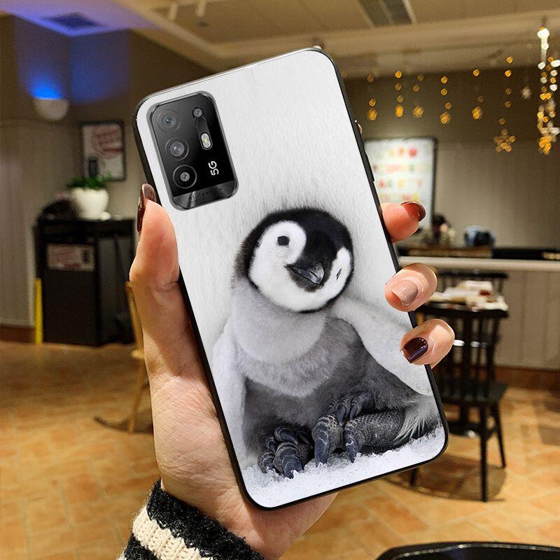 Cartoon Lovely Baby Penguin Phone Cover For OPPO A74 A94 5G A3S A5S A9 A12 A15 A15S A52 A53 A53S A72 A73 2020 A91 5G Cases Coque