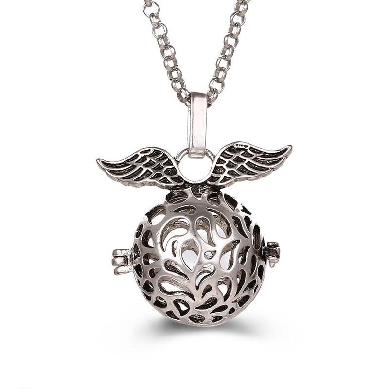 Aromatherapie Engelenvleugels Kleurrijk Zirkoon Kooi Medaillon Ketting Gloeiende Warme Bal Vrouw Mode Cadeau Diffuser Hanger Sieraden