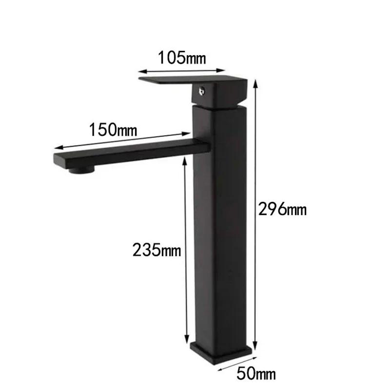 Basin Faucet Sink  Mounted Black Chrome Hot Cold Water Basin Mixing Long Short Faucet Matte Black Washbasin Faucet CraneFMX