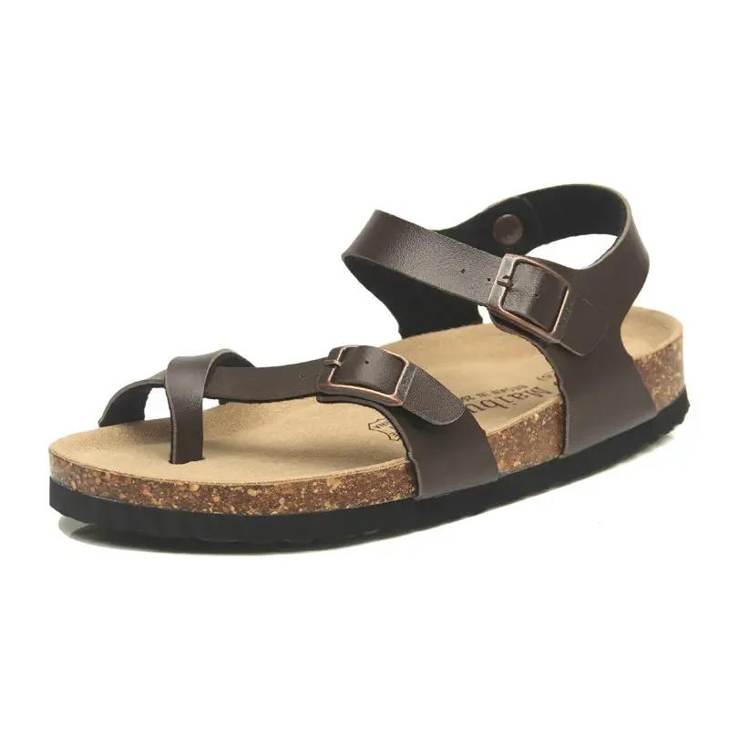 Fashion Fashion Cork Sandals New Women Summer Beach Gladiator Buckle Strap Sandals Shoes Flat Casual women Beach slippers
