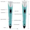 3D Printing Pen New 3D Pen with PLA Filament for Children Kids Creative DIY Pens Child's Birthday Gift Christmas
