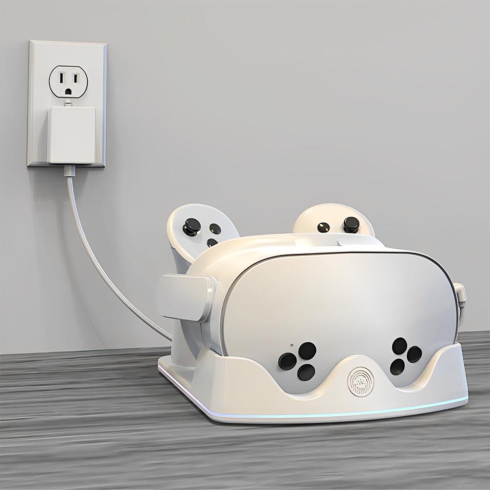 Charging Dock for Meta Quest 3S Headset Display Stand and Controller Mount with RGB Light for Meta Quest 3S/Quest 3/Quest 2