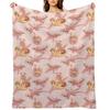 Pink Crested Gecko Pattern Throw Blanket Thermals For Travel Valentine Gift Ideas Retros Thins Blankets