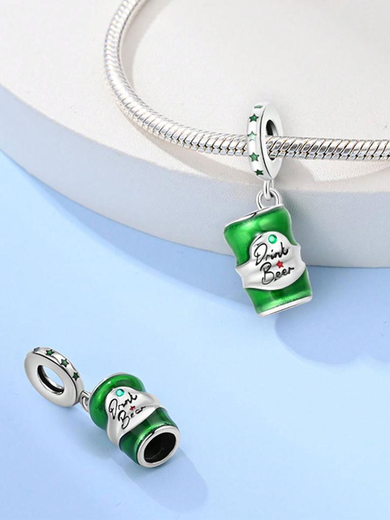 Charms Plata Copper Colors Beer Glass Wine Glass Bead Charm Pendant For Original Bracelet For Women Diy Jewelry Love Gift