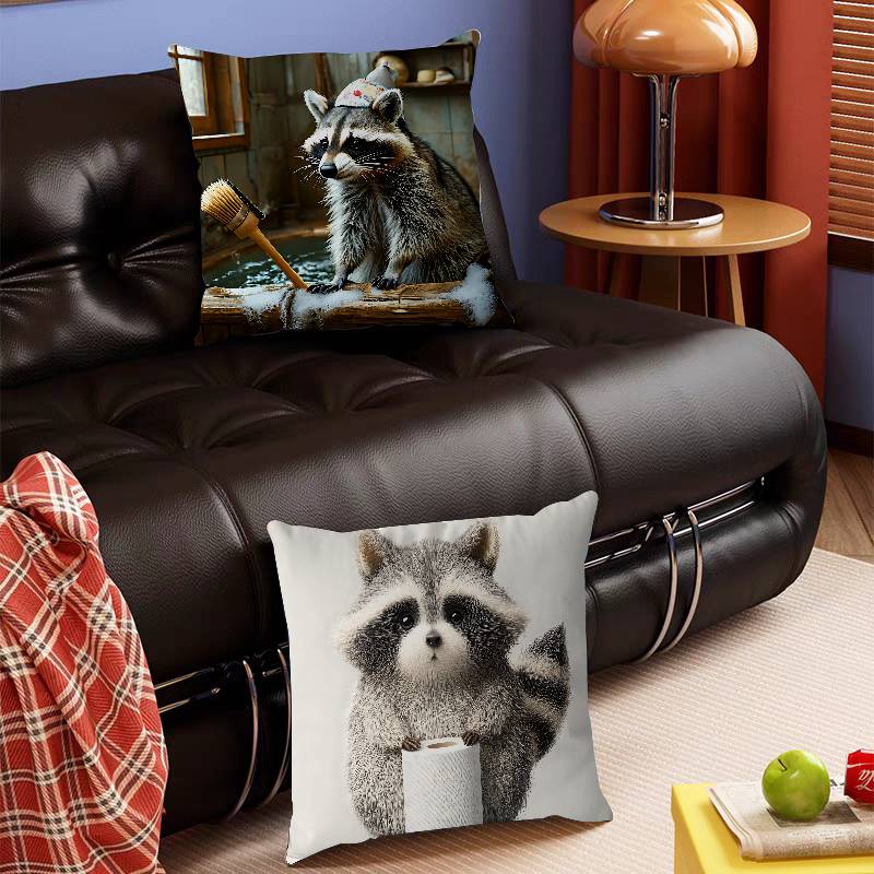Funny Animals Bathroom Pillow Case Removable Washable Cushion Cover – All-Season Soft Linen