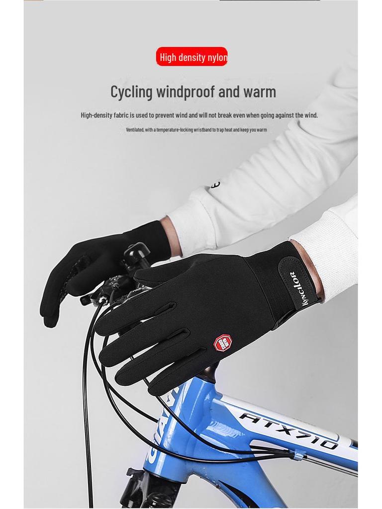 Unisex Kış Silikon Kaymaz Dokunmatik Ekranlı Kayak ve Bisiklet Eldivenleri - Kalın, Sıcak, Açık Hava Sporları Ekipmanları