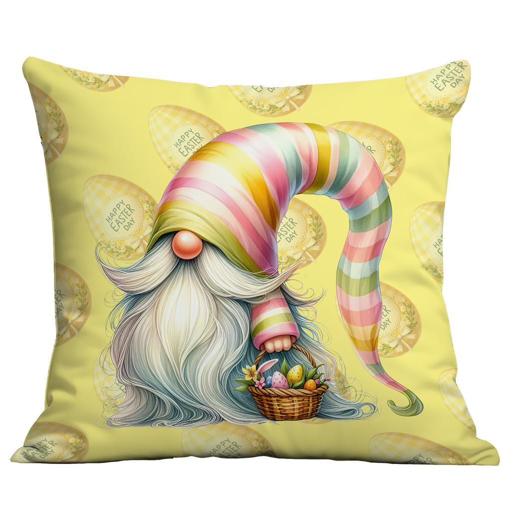 Easter Pillowcase Cute Elf Rabbit Easter Egg Cushion Pillowcase