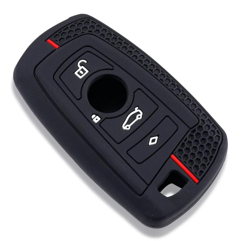 New 3 Buttons Silicone Car Key Case For Bmw 1 2 3 5 7 Series F10 F20 F30 335 328 535 E90 E92 E93 Cover Remote Fob Shell Jacket