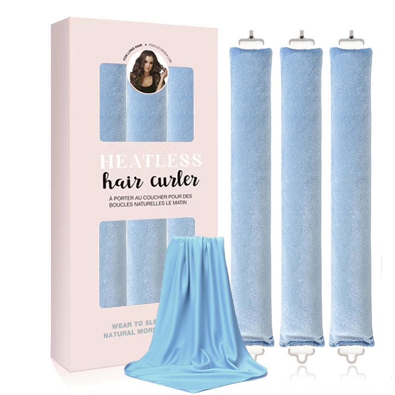 Exclusive 3-Piece No-Heat Curling Iron Set - U-Shaped Sleep Waves In Color Box Packaging