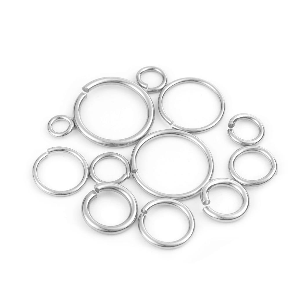 20pcs/lot Multisize Stainless Steel Jump Rings Round Open Ring Split Rings Connectors DIY Keychains Bracelet Jewelry Accessories