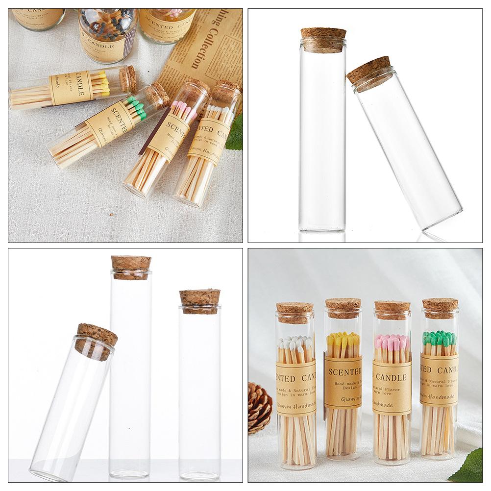 

20 Pcs Match Bottle Sample Glass Storage Holder Wishing Bottles Laboratory Display Clear with Cork Stopper