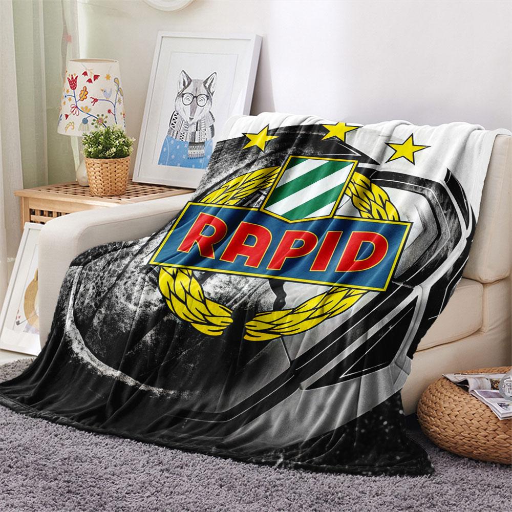 Rapid Vienna logo FlAannel Blanket, High quality Comfortable for All Seasons, Home Decor, Warmth and Comfort
