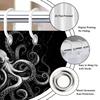 Black Octopus Art Shower Curtain Waterproof Easy To Clean Privacy Protection Print Ocean Creature Design Modern Nontoxicmaterial