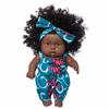 Black  Black Baby Cute Curly Black 8-Inch Vinyl Baby Toy