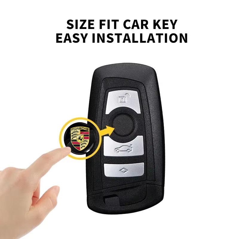 14mm Car Key Emblem Stickers Auto Control Key Logo Accessories For Porsche Cayenne Panamera Macan Boxster 911 Carrera-GT 928 944 918-Spyder