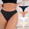 Women's Spring and Summer Sexy Thin Pure Cotton Crotch Antibacterial No Trace Ice Silk Low Waist Briefs