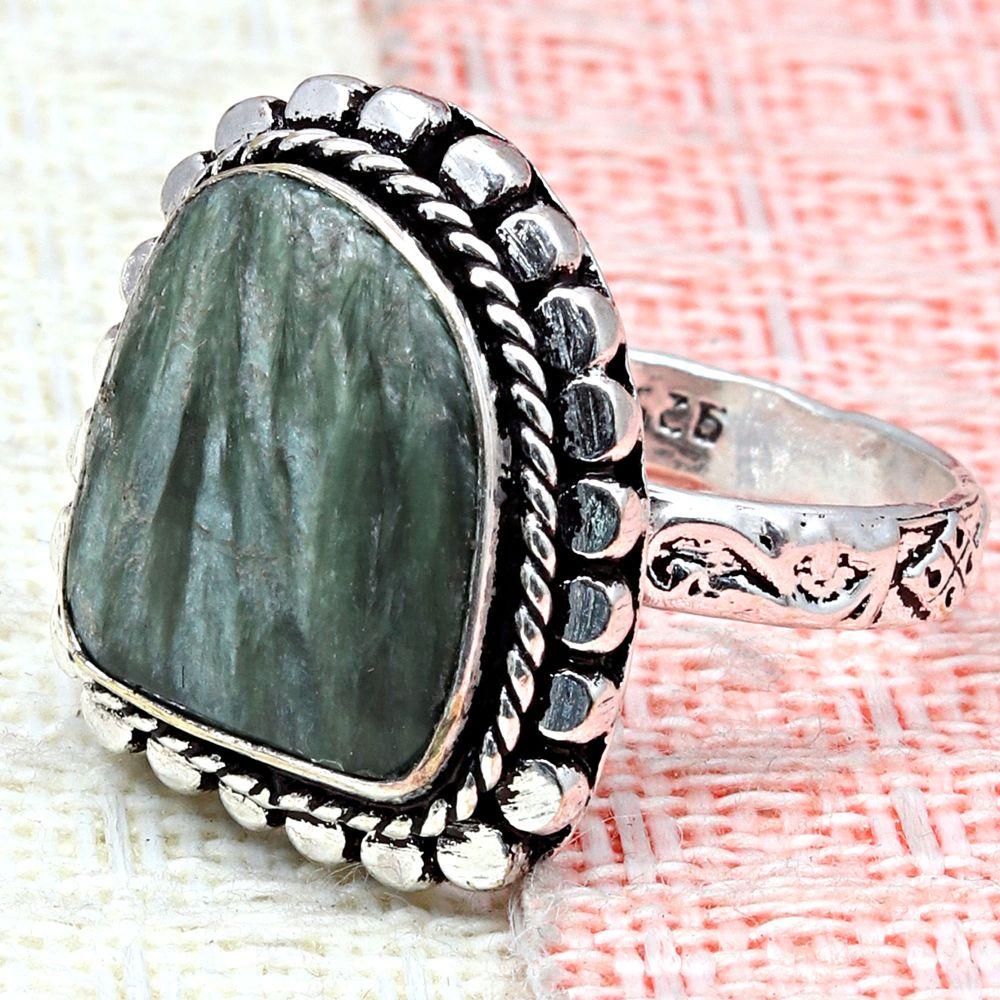 Seraphinite Gemstone Handmade Silver Jewelry  "9"