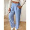 Pantaloni Eleganti da Donna a Vita Alta con Gamba Larga Comodi Casual o da Ufficio, Pantaloni dalla Vestibilità Rilassata