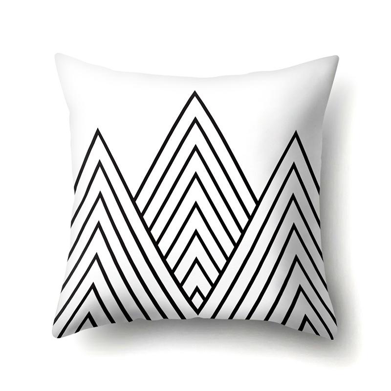 Polyester Pillow Case Geometric Decoration Home Petal Strip Printed Cushion Cover Bedside Cushion Cover Waist Cushion Cover