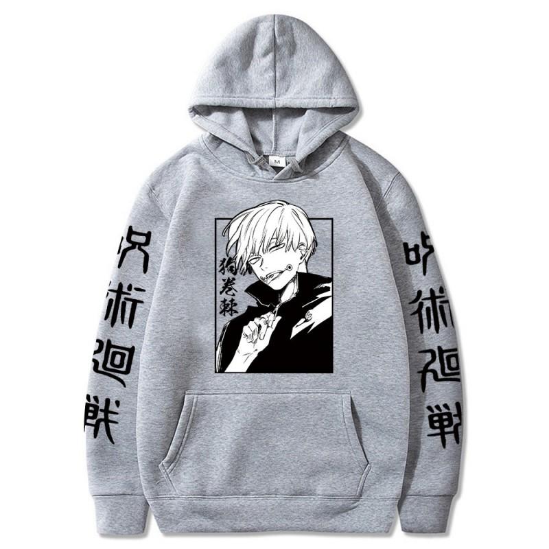 Jujutsu Kaisen Anime Hoodie Unisex Long Sleeve Pullover Sweatshirt Print Casual Streetwear