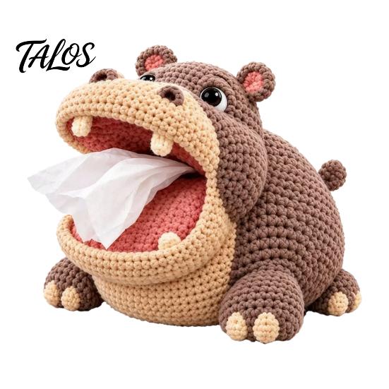 Milk Cotton Yarn Craft Animal Crochet Tissue Box Cover DIY Kit, Highland Cow Holder Making Cute Easy Patterns for Beginners Pumpkin Turkey Frog