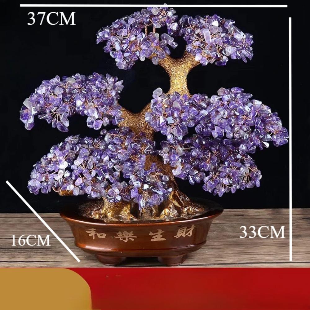 Natural Amethyst Fortune Tree Decoration Living Room Television Cabinet Home Decoration Crafts Gifts Desk Decoration Wedding