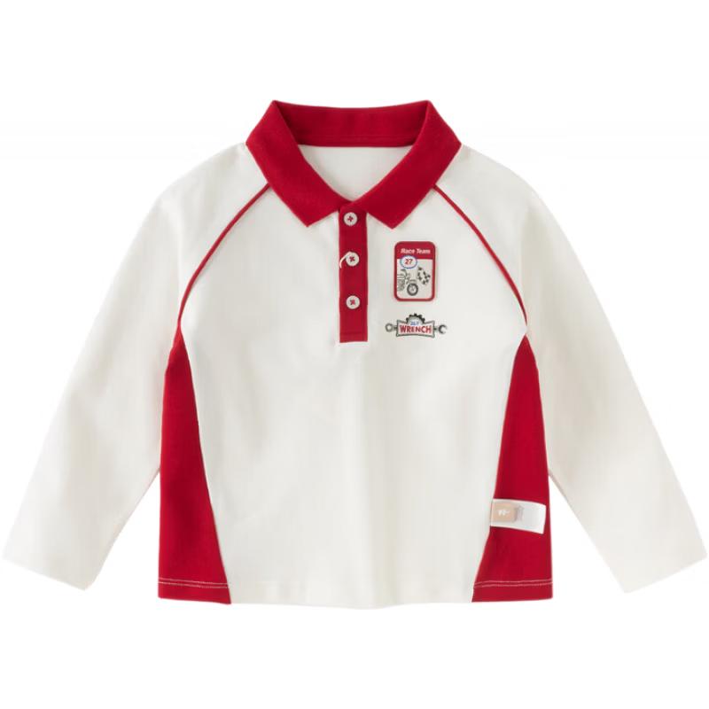 DAVE&BELLA Boys  Color Block Long Sleeve Polo T-shirt 140 cm (Recommended Height 130-140cm)