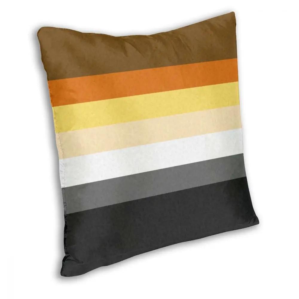 Gay Bear Pride Flag Throw Pillow Cover Decorative Pillow Casual Cushion Covers