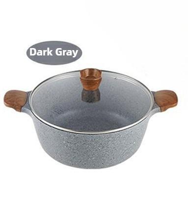 

DONNOR Granite Coating Stock Pot 7QT Cookware Kitchen With Glass Lid for Nonstick Soup Pot Induction Cooking Pot темно-сірий колір