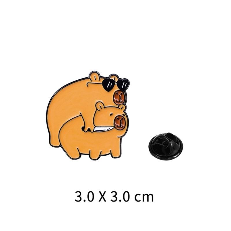 Unique Capybara Designs Brooch Decoration Trendy Capybara Enamel Brooch With Vibrant Colors Dainty Lapel Pin For Women