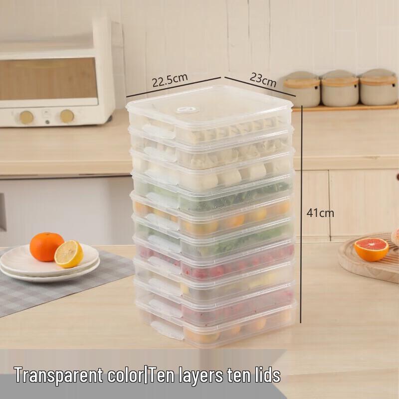

ZISIZ Multi-Layer Transparent Dumpling Storage Box