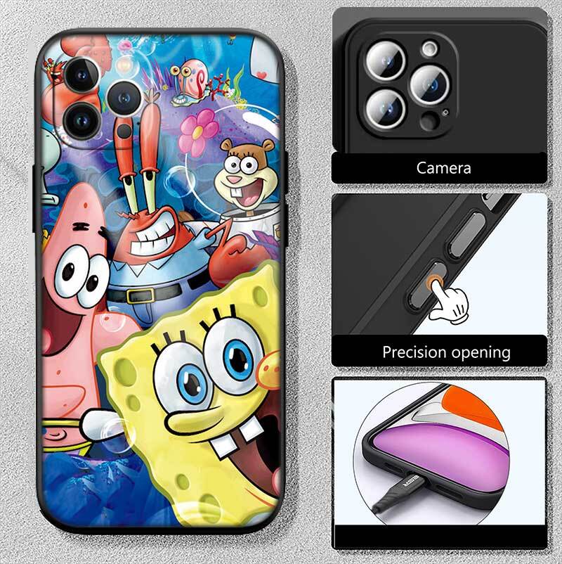 Cartoon SpongeBob Phone Case for Motorola Edge 60 60s 70 G86 G56 G54 E14 G04S G45 G54 G64 X30 X40 X50 S30 S50 Pro Power Tylus