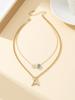 Trendy European & American Double-Layer Letter Necklace - Versatile Resort Style for Women