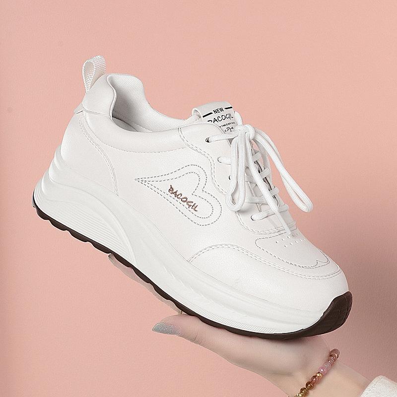 Thick-Soled White Shoes For Women Lightweight Casual Sports New Mother Shoes Spring Autumn Single Shoes Middle-Aged And Elderly