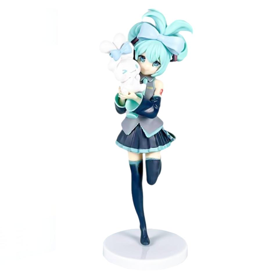 17CM Anime Hatsune Miku X Cinnamoroll Figure Anime Peripheral Collectible Models Decorative Decorations Children Kawaii Gift
